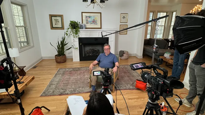 Subject-matter expert interview filmed for a B2B video marketing program