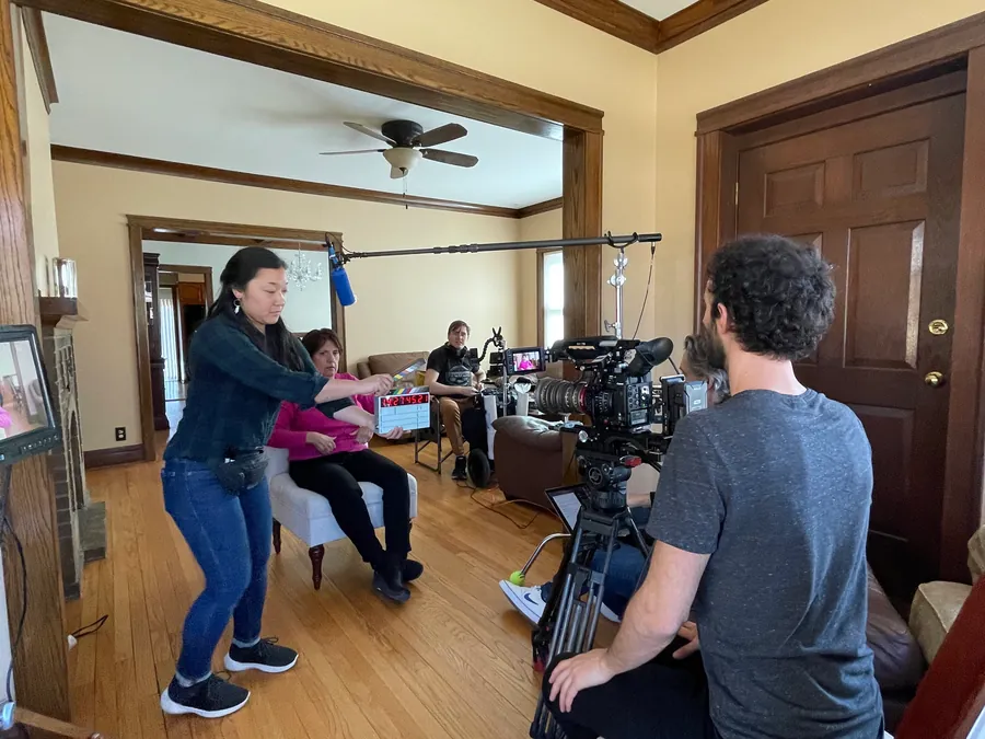 Director of photography operating the camera on a brand film shoot
