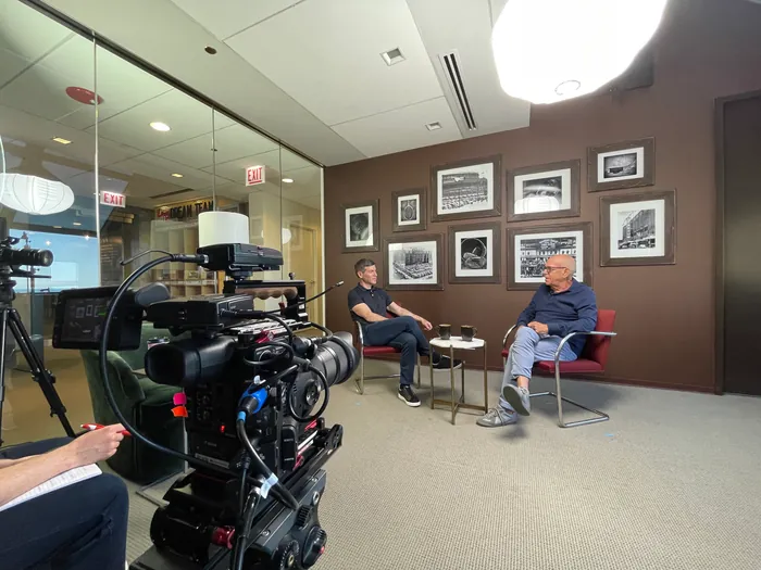 Client testimonial interview filmed on location for a Chicago video production