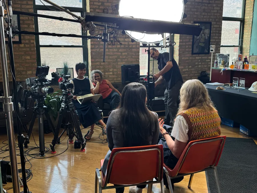 Simplistic Views crew running a multicamera corporate video shoot with a DP and producer