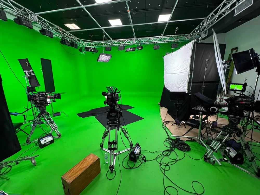Multicamera executive interview setup on a Chicago corporate video production shoot